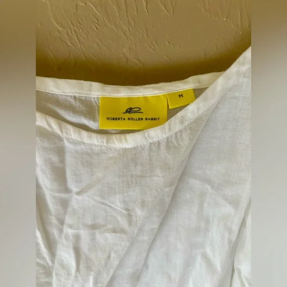 ROLLER RABBIT WHITE CEJA EYELET COTTON BOHO COASTAL DRESS OR COVERUP MEDIUM - Picture 9 of 10